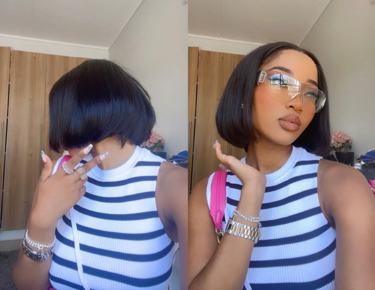 2 wigs for R999 ( 8” full frontal, Peruvian bob wig)