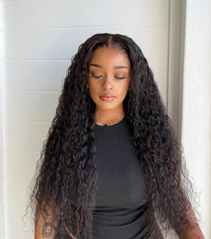 13×4 Lace Frontal Wigs Curly Wave Peruvian Hair Wig